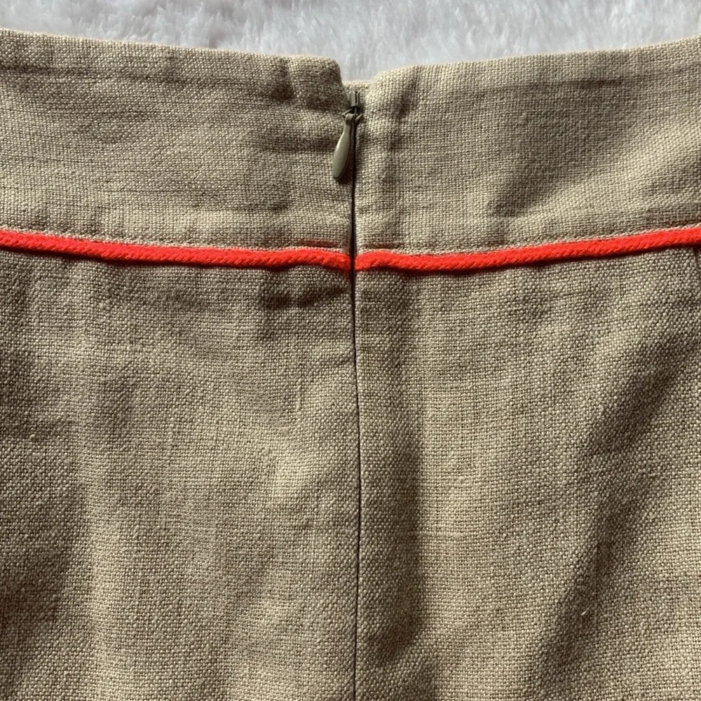 Ann Taylor LOfT 100% linen tan khaki mini skirt women’s size 6 coastal summer
